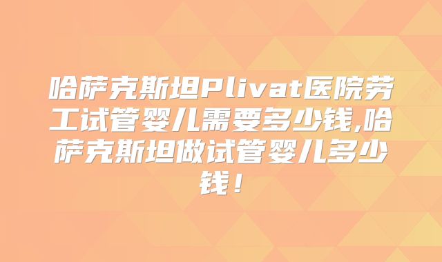 哈萨克斯坦Plivat医院劳工试管婴儿需要多少钱,哈萨克斯坦做试管婴儿多少钱!
