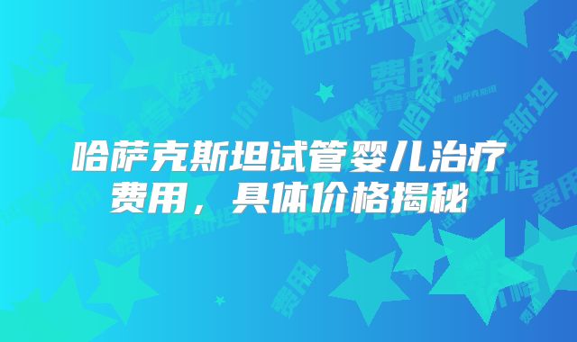 哈萨克斯坦试管婴儿治疗费用，具体价格揭秘