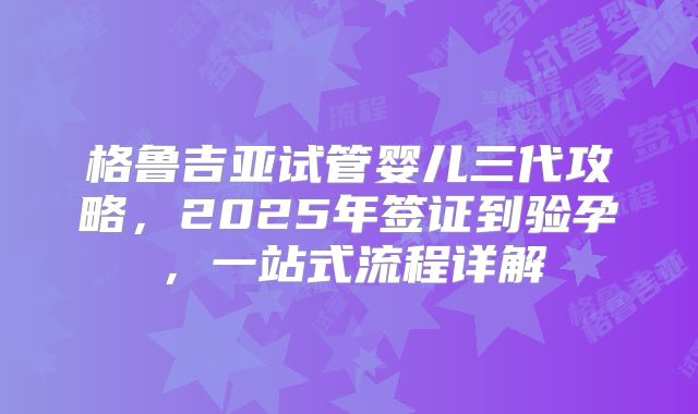 格鲁吉亚试管婴儿三代攻略,2025年签证到验孕,一站式流程详解