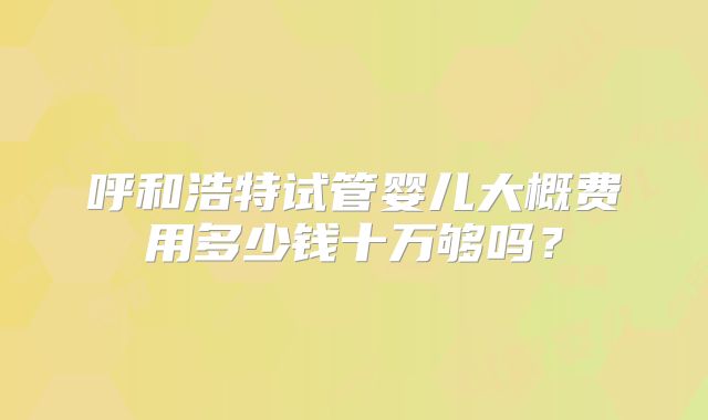 呼和浩特试管婴儿大概费用多少钱十万够吗?