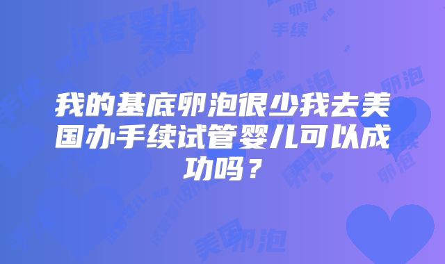 我的基底卵泡很少我去美国办手续试管婴儿可以成功吗?