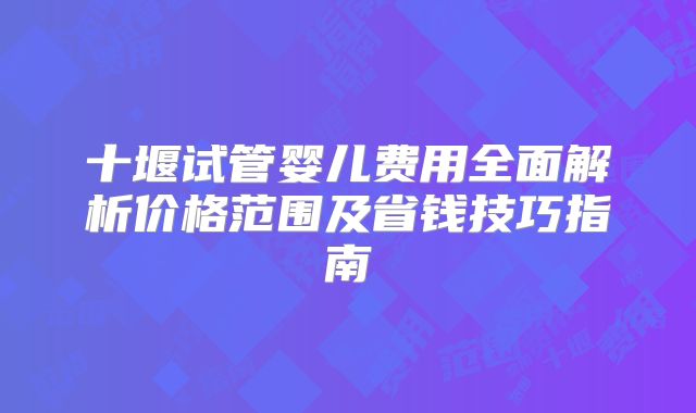 十堰试管婴儿费用全面解析价格范围及省钱技巧指南