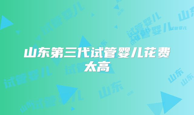 山东第三代试管婴儿花费太高