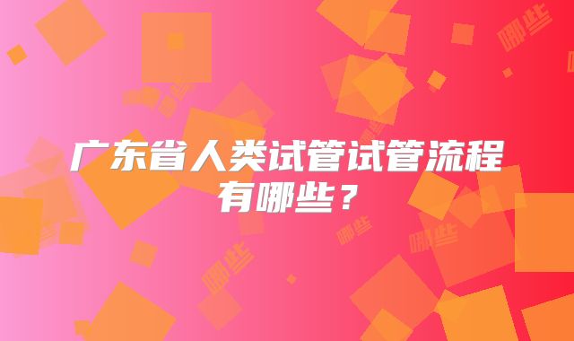 广东省人类试管试管流程有哪些?