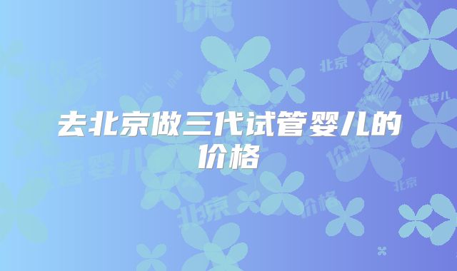 去北京做三代试管婴儿的价格