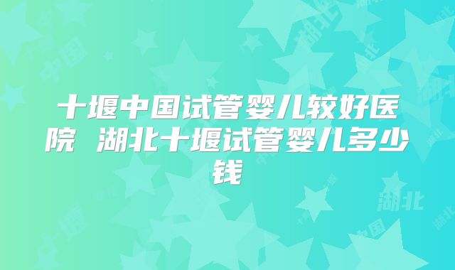 十堰中国试管婴儿较好医院 湖北十堰试管婴儿多少钱