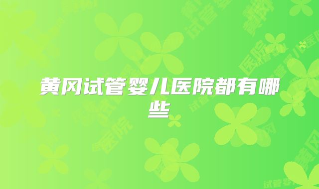 黄冈试管婴儿医院都有哪些