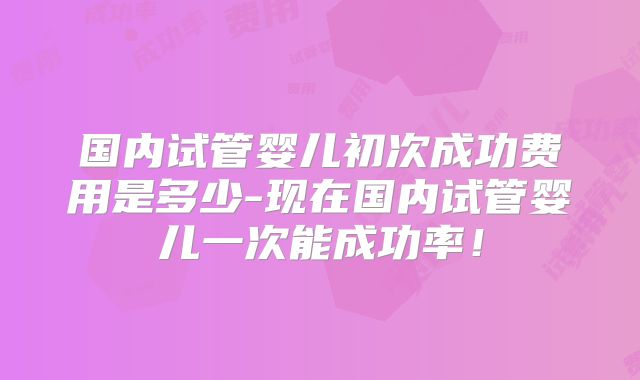 国内试管婴儿初次成功费用是多少-现在国内试管婴儿一次能成功率!