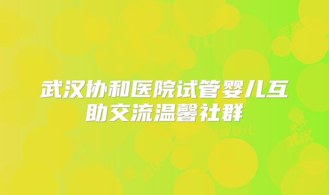 武汉协和医院试管婴儿互助交流温馨社群