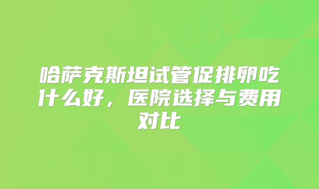 哈萨克斯坦试管促排卵吃什么好,医院选择与费用对比