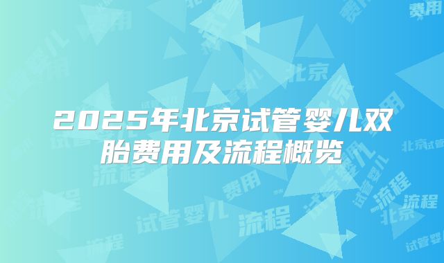 2025年北京试管婴儿双胎费用及流程概览