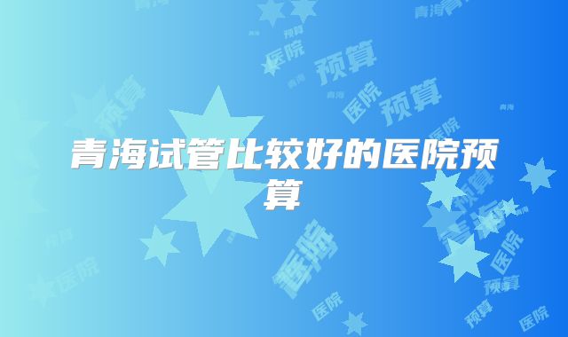 青海试管比较好的医院预算