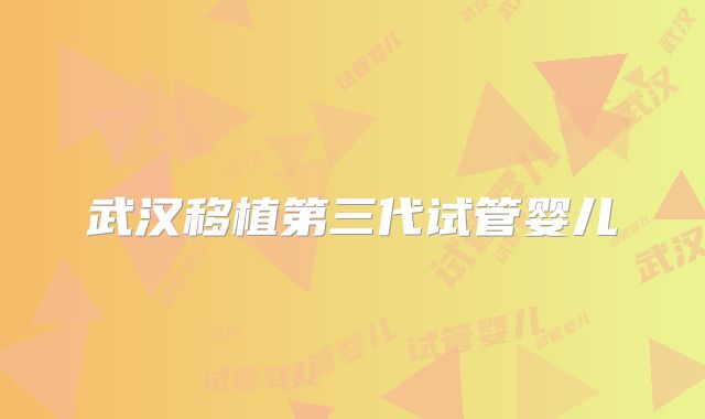 武汉移植第三代试管婴儿