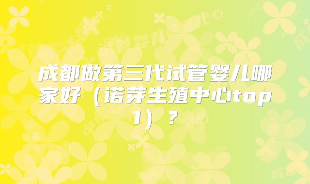 成都做第三代试管婴儿哪家好(诺芽生殖中心top1)?