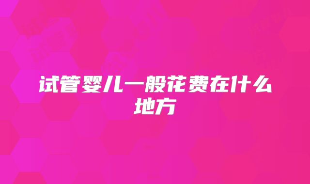 试管婴儿一般花费在什么地方