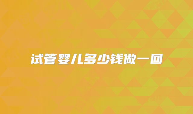 试管婴儿多少钱做一回