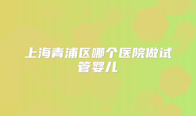 上海青浦区哪个医院做试管婴儿