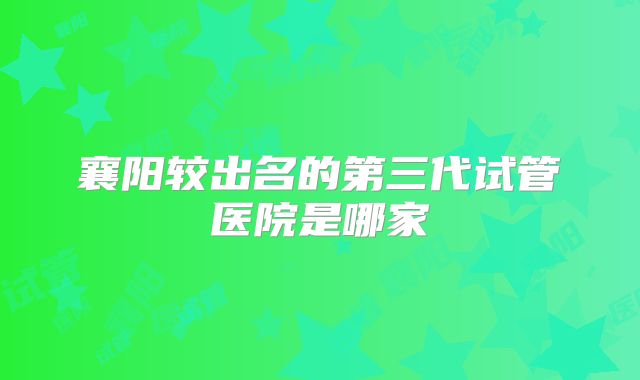 襄阳较出名的第三代试管医院是哪家