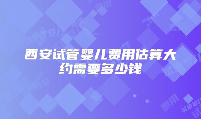 西安试管婴儿费用估算大约需要多少钱