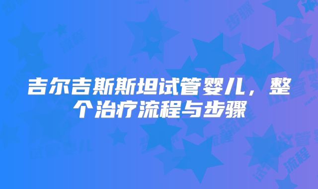 吉尔吉斯斯坦试管婴儿,整个治疗流程与步骤