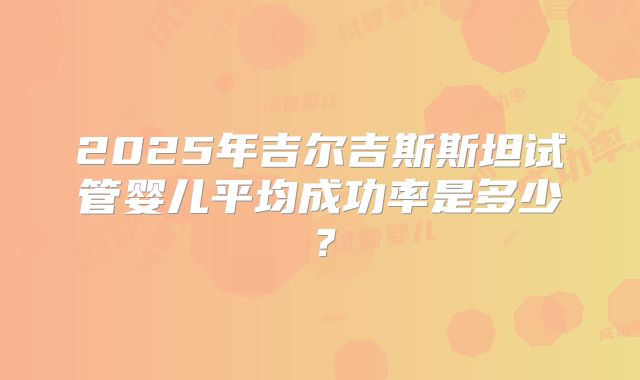 2025年吉尔吉斯斯坦试管婴儿平均成功率是多少？