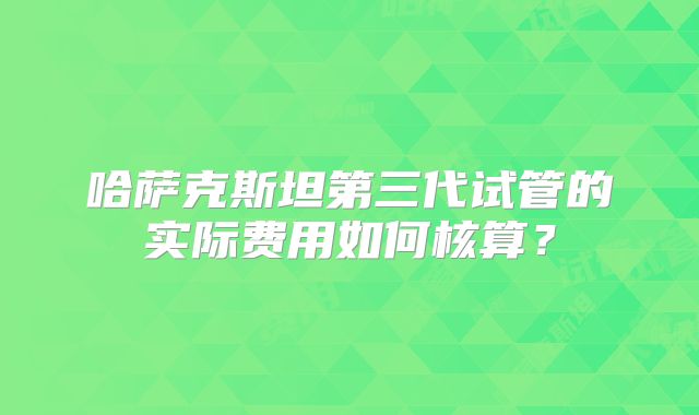 哈萨克斯坦第三代试管的实际费用如何核算？