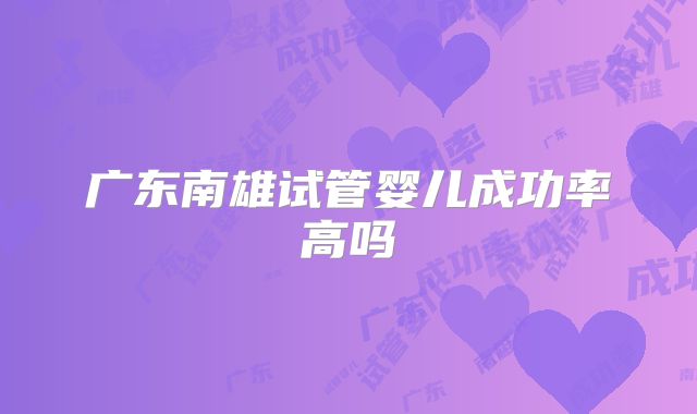 广东南雄试管婴儿成功率高吗
