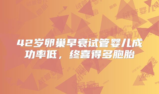 42岁卵巢早衰试管婴儿成功率低,终喜得多胞胎