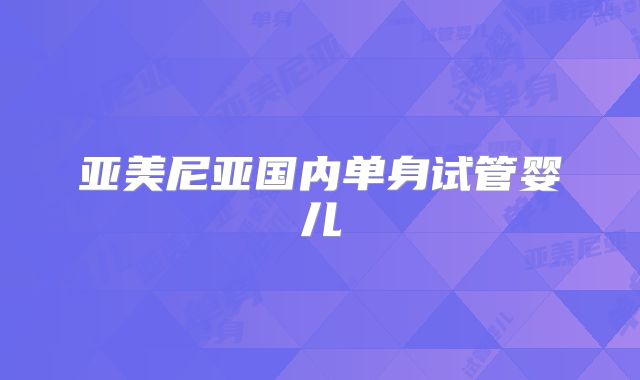 亚美尼亚国内单身试管婴儿