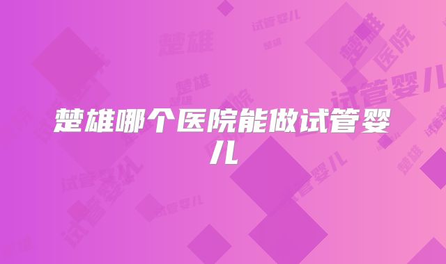 楚雄哪个医院能做试管婴儿