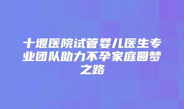 十堰医院试管婴儿医生专业团队助力不孕家庭圆梦之路