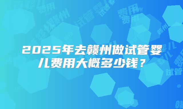 2025年去赣州做试管婴儿费用大概多少钱?