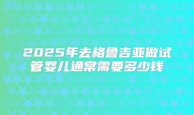 2025年去格鲁吉亚做试管婴儿通常需要多少钱