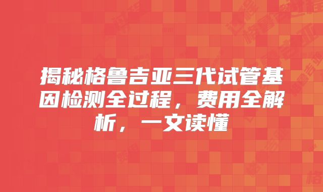 揭秘格鲁吉亚三代试管基因检测全过程,费用全解析,一文读懂