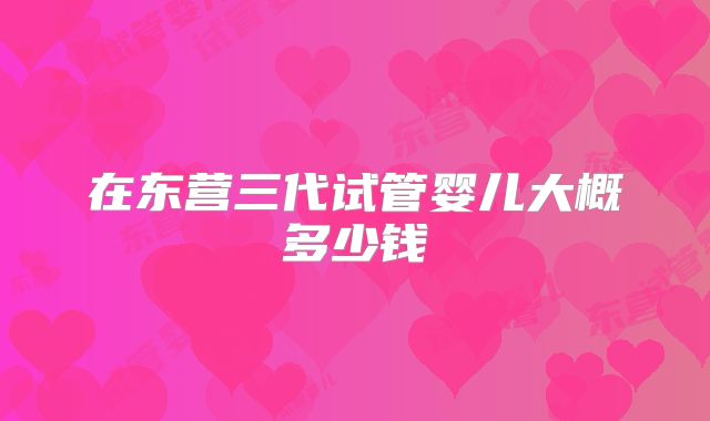 在东营三代试管婴儿大概多少钱