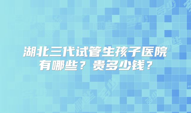 湖北三代试管生孩子医院有哪些?贵多少钱?
