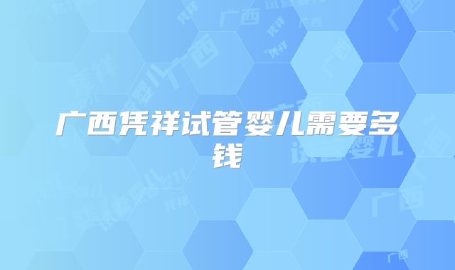 广西凭祥试管婴儿需要多钱