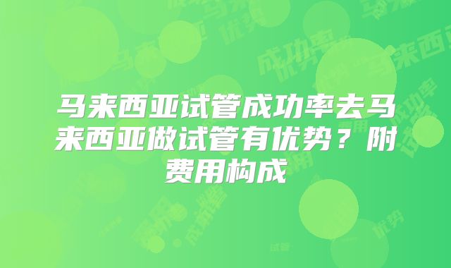 马来西亚试管成功率去马来西亚做试管有优势？附费用构成