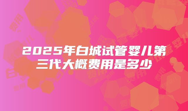 2025年白城试管婴儿第三代大概费用是多少