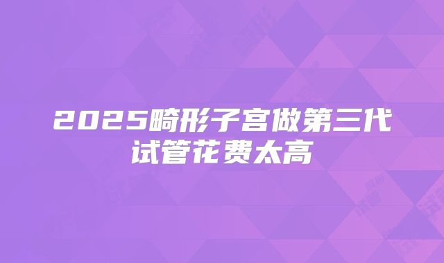 2025畸形子宫做第三代试管花费太高