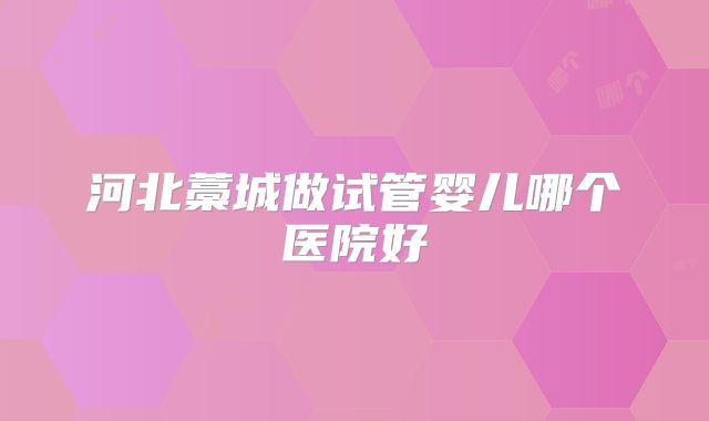 河北藁城做试管婴儿哪个医院好
