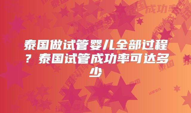 泰国做试管婴儿全部过程?泰国试管成功率可达多少