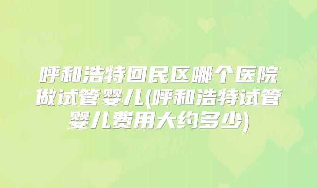 呼和浩特回民区哪个医院做试管婴儿(呼和浩特试管婴儿费用大约多少)