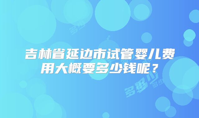 吉林省延边市试管婴儿费用大概要多少钱呢?