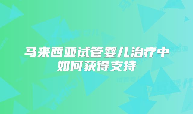 马来西亚试管婴儿治疗中如何获得支持
