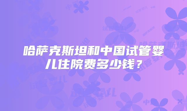 哈萨克斯坦和中国试管婴儿住院费多少钱？