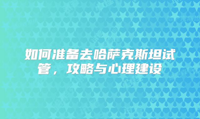 如何准备去哈萨克斯坦试管,攻略与心理建设