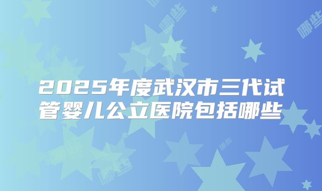 2025年度武汉市三代试管婴儿公立医院包括哪些