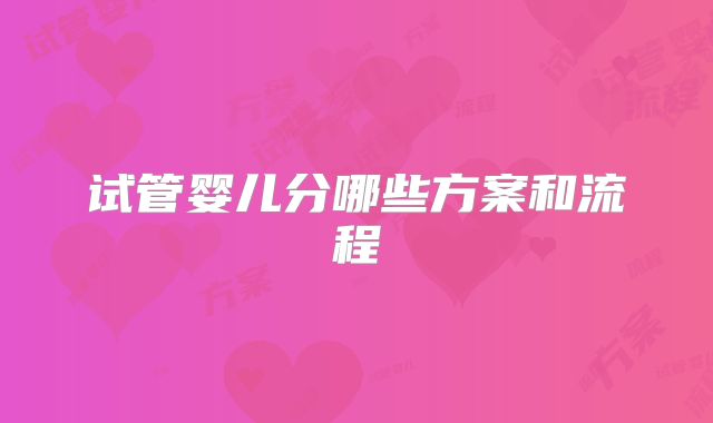 试管婴儿分哪些方案和流程