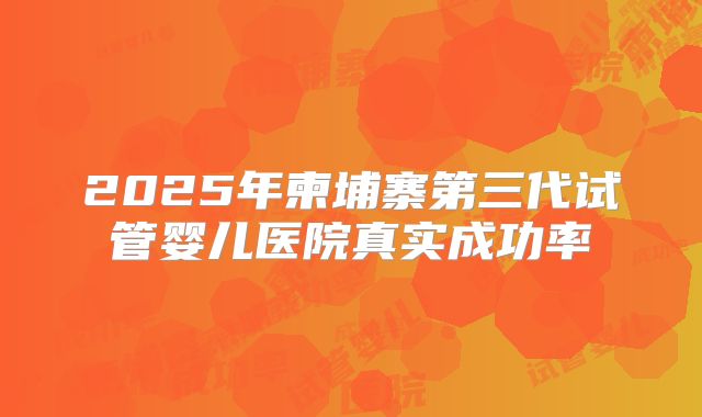 2025年柬埔寨第三代试管婴儿医院真实成功率